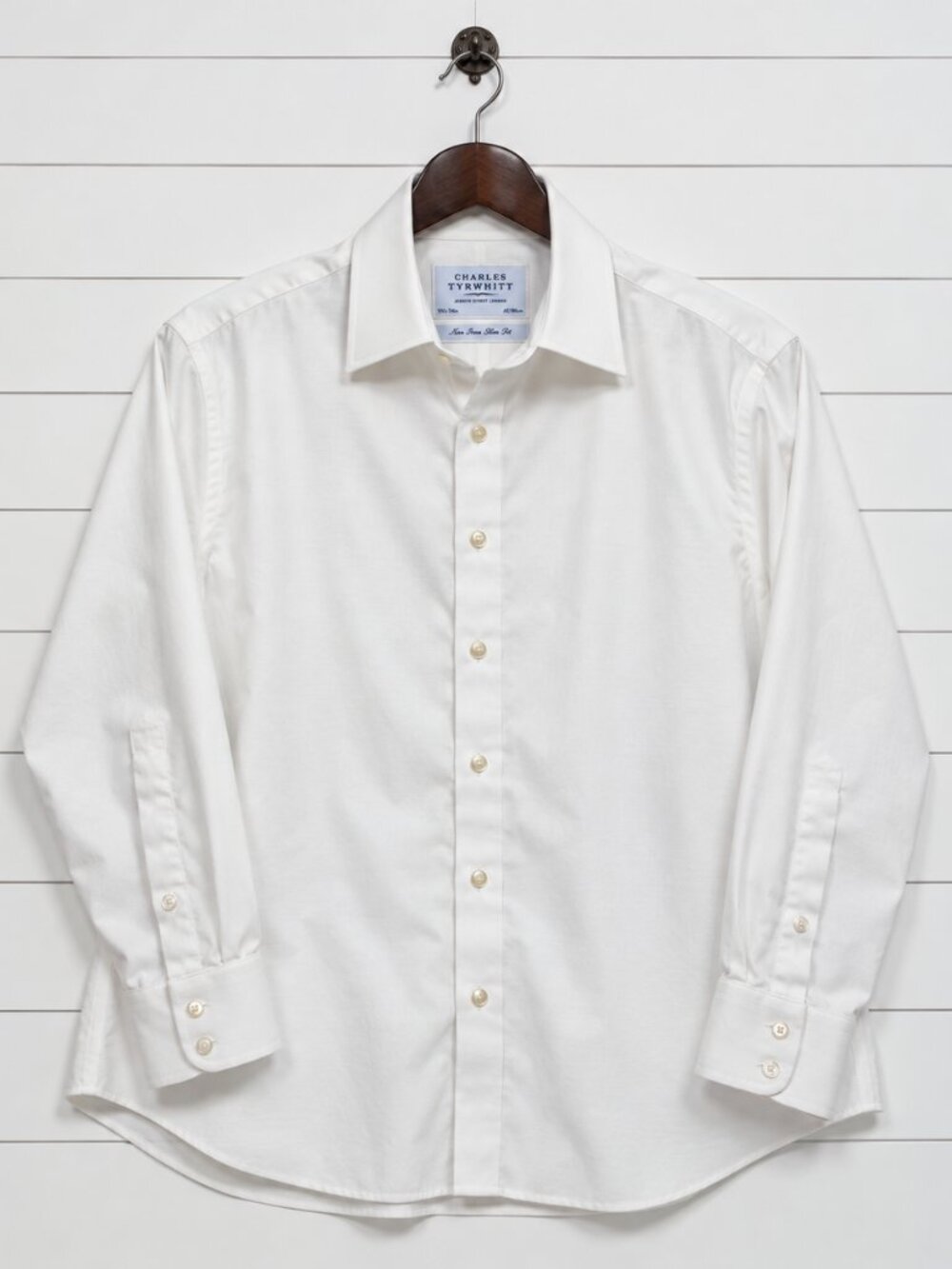 Charles Tyrwhitt Mens White Non-Iron Slim Fit Dress Shirt 16.5 34